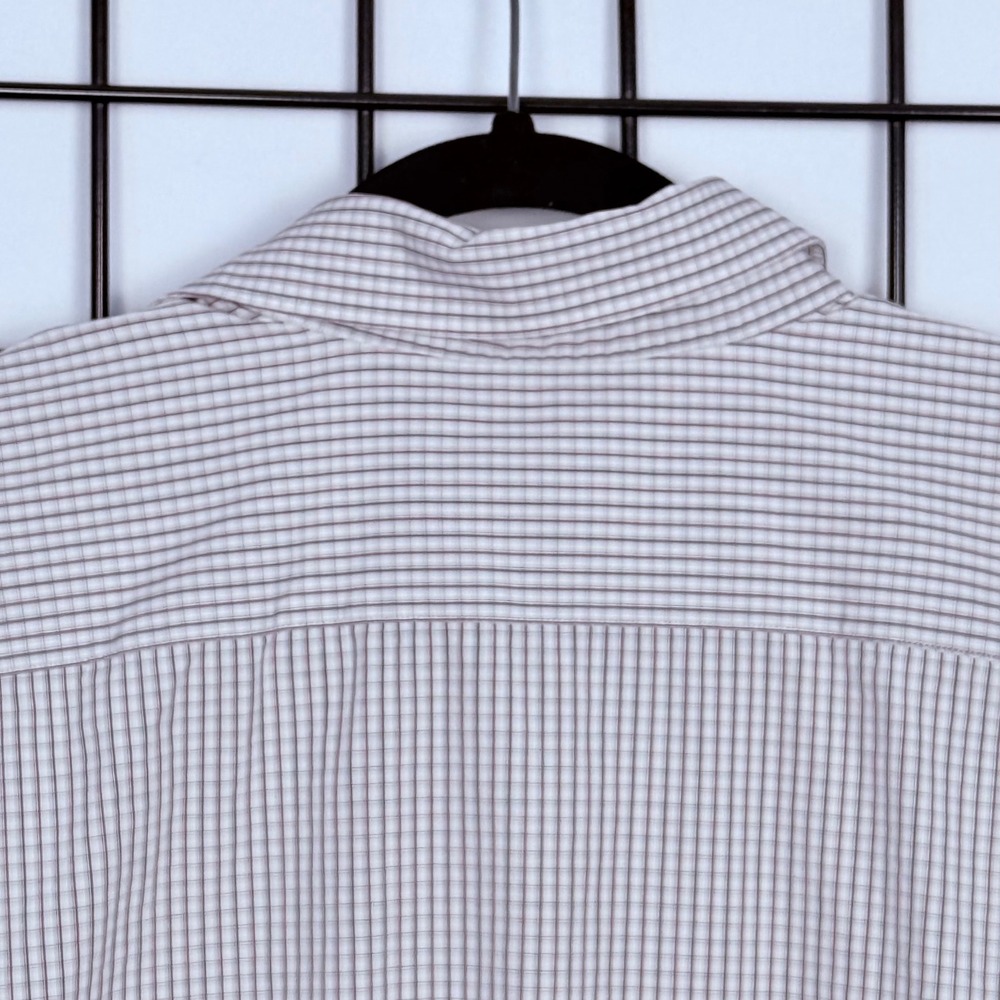 Canali Brushed Button Down Shirt Mens 44-17 1/2 Cream Red Check Business Italy - Picture 2 of 11